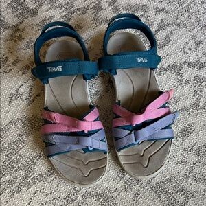 Teva Kids Strappy Sandals in Teal, Pink & Lavender